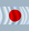 3d flag of japan japanese national symbol vector image