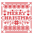 merry christmas greeting card pattern vector image vector image