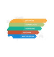 set orange green turquoise red and blue vector image