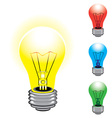 set of colorful light bulbs on white background vector image