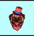 american bulldog gentleman animal with hat vector image vector image