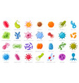 cartoon viruses and microbes disease causing vector image