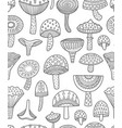 mushrooms ink seamless pattern coloring book page vector image vector image