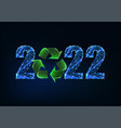 abstract 2022 new year with recycle symbol digital vector image