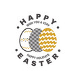 happy easter card badge logo sign vector image vector image