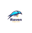 logo raven simple mascot style vector image vector image