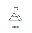 mission icon outline style thin line creative vector image