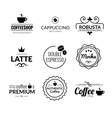 retro vintage coffee labels logo design vector image