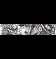 artist hand drawn doodle banner cartoon detailed vector image vector image