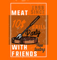 color vintage grill party banner vector image