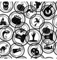 halloween seamless pattern old postage stamps vector image vector image