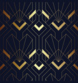 abstract art deco seamless blue and golden vector image