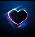 abstract background with neon heart on a dark vector image