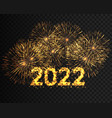 happy new year 2022 background festive fireworks vector image