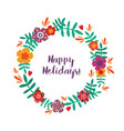 round frame garland wreath or border made vector image