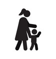 mother with child in side view silhouette icon vector image