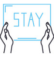 stay safe line icon outline symbol vector image vector image