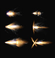 gun flashes set vector image vector image