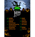 halloween menu template vector image