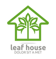 real estate leaf house design icon vector image
