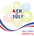 happy 4th july independence day with fireworks vector image