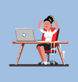 woman happy on her work vector image