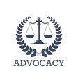 advocacy icon justice scales laurel wreath vector image vector image