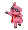 superhero cute pig cartoon vector image