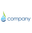 spa logo leaf water drop vector image vector image