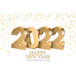 text design 2022 gold 3d funny numbers vector image
