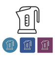 electric kettle line icon in different variants vector image