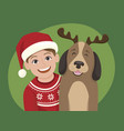 christmas greeting portrait vector image