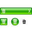 recycle bin button set vector image