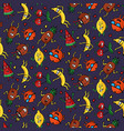 heart crazy fruit pattern vector image vector image