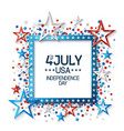 fourth july background with frame vector image