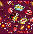 seamless pattern cartoon comic super speech bubble vector image vector image
