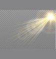 sunlight lens flash light effect sun ray vector image