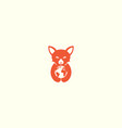 cute animal fox with earth logo symbol icon vector image