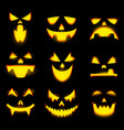 scary pumpkin faces isolated icons set vector image vector image