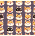 seamless pattern with cute shiba vector image