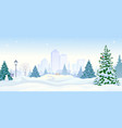 winter city park panorama vector image