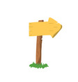 wooden direction sign flat design vector image
