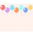 colorful pastel balloons flat style card template vector image vector image