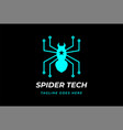 geometric black minimalist spider with electronic vector image vector image