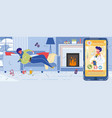 man with flue call online doctor app from home vector image