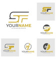 set of sf letter logo template initial vector image