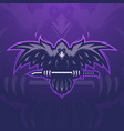 crow carry a sword gaming mascot logo design vector image vector image