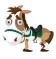funny horse closeup in cartoon style isolated vector image