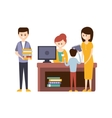 library or bookstore with people using help vector image