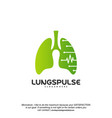 lungs pulse logo designs concept health vector image vector image